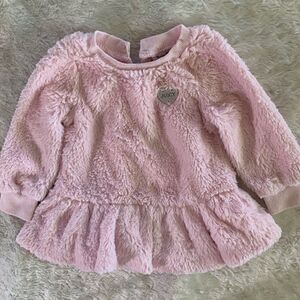 Juicy Couture Baby Faux Fur Sweater with Peplum 12 mo